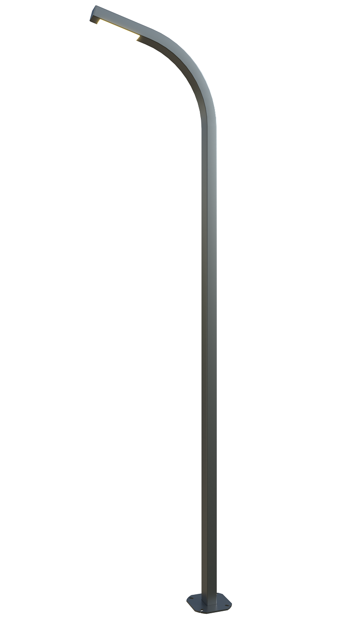 Curved LED pole 14 ft. Helsinki OD 4x3 (Galvanized steel) Two sides 120W 16200Lm